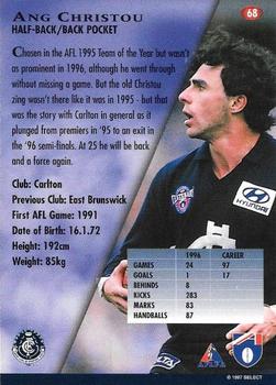 1997 Select AFL Ultimate Series #68 Ang Christou Back